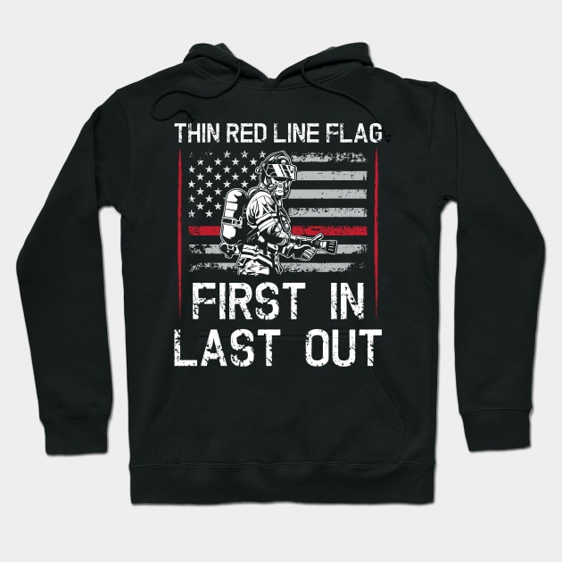 thin red line firefighter Hoodie by Jandjprints